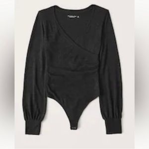 Abercrombie long-sleeve cozy wrap bodysuit, size S